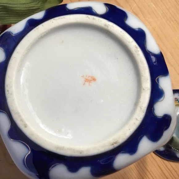 Antique Pre-Nippon 1800's Royal Nippon Hand-Painted Floral Cobalt Biscuit Jar - Picture 9 of 10